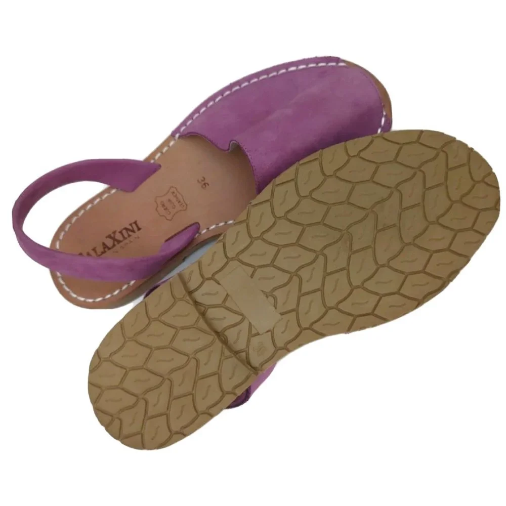 Calaxini Purple Leather Avarca Sandals Menorcan Slingback‎ Flats Spain Womens 36